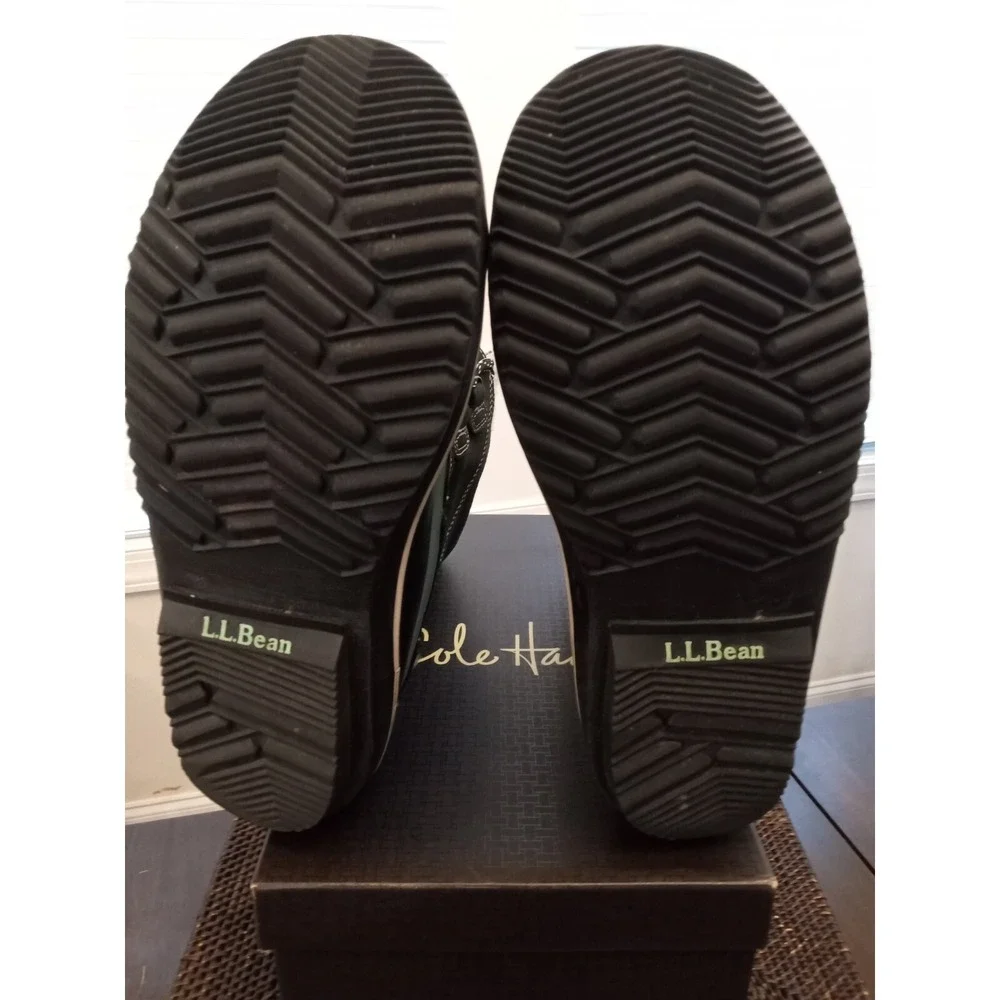 LL Bean  Womens‎ Snow Boots Size 9 M Charcoal  Suede Lace Up Rubber Felt Lined